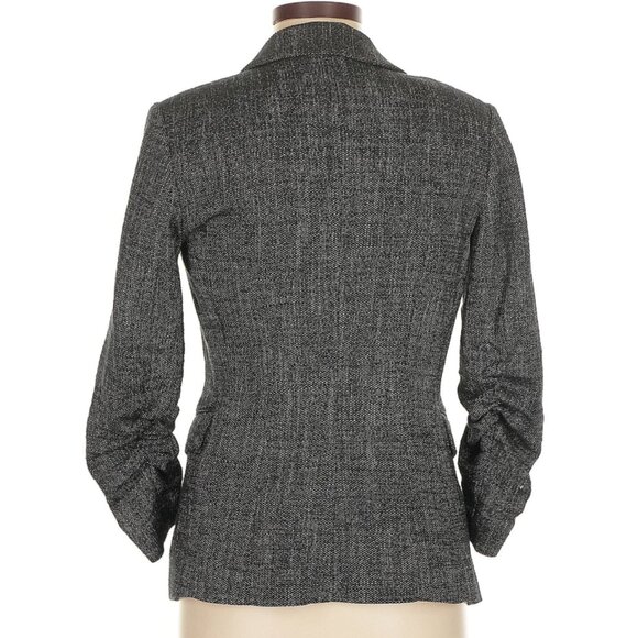 H&M Open-Front 3/4 Gathered Sleeve Tweed Blazer - Picture 2 of 10